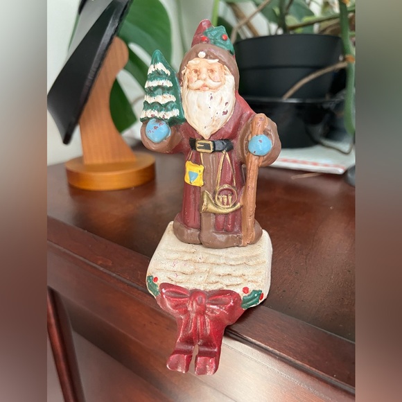 Kurt Adler 1989 Vintage Cast Iron Old World Santa Stocking Holder Hanger - Picture 1 of 12